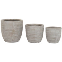 Set di vasi da fiori Home ESPRIT Beige Fibra di Vetro Magnesio 45 x 45 x 43 cm (3 Unità) - Augustea Shop