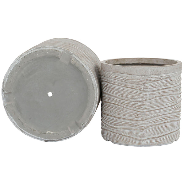 Set di vasi da fiori Home ESPRIT Beige Fibra di Vetro Magnesio 44,5 x 44,5 x 44 cm (3 Unità) - Augustea Shop