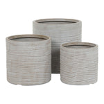 Set di vasi da fiori Home ESPRIT Beige Fibra di Vetro Magnesio 44,5 x 44,5 x 44 cm (3 Unità) - Augustea Shop