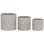 Set di vasi da fiori Home ESPRIT Beige Fibra di Vetro Magnesio 44,5 x 44,5 x 44 cm (3 Unità) - Augustea Shop