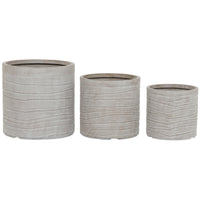Set di vasi da fiori Home ESPRIT Beige Fibra di Vetro Magnesio 44,5 x 44,5 x 44 cm (3 Unità) - Augustea Shop