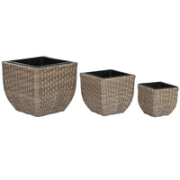 Set di vasi da fiori Home ESPRIT polipropilene Rattan 40 x 40 x 36 cm - Augustea Shop