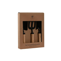 Kit di attrezzi per il giardinaggio Home ESPRIT 3 Pezzi Marrone Nero Acciaio - Augustea Shop