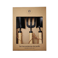 Kit di attrezzi per il giardinaggio Home ESPRIT 3 Pezzi Marrone Nero Acciaio - Augustea Shop