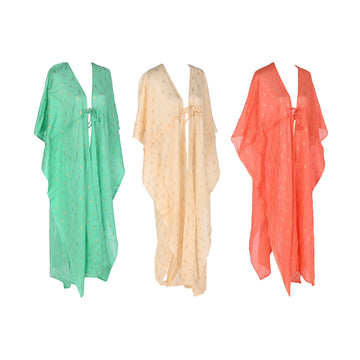 Pareo Home ESPRIT Verde Beige Corallo (3 Unità)