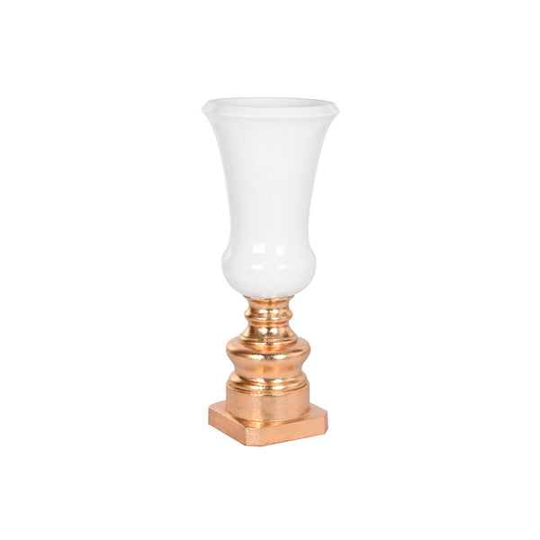 Vaso Home ESPRIT Bianco Dorato Fibra Moderno 40 x 40 x 100 cm - Augustea Shop