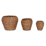 Set di vasi da fiori Home ESPRIT Marrone Metallo Fibra 41 x 41 x 32 cm - Augustea Shop