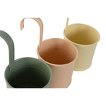 Vaso Home ESPRIT Giallo Verde Ambra Rosa chiaro Metallo 11,5 x 11,5 x 21 cm (3 Unità) - Augustea Shop