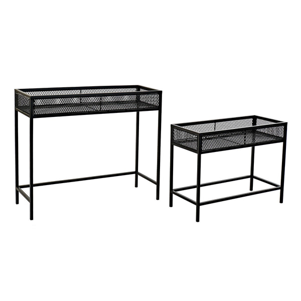 Set di vasi da fiori Home ESPRIT Nero Metallo 70 x 25 x 60 cm - Augustea Shop