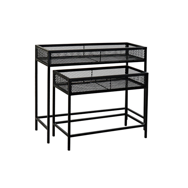 Set di vasi da fiori Home ESPRIT Nero Metallo 70 x 25 x 60 cm - Augustea Shop