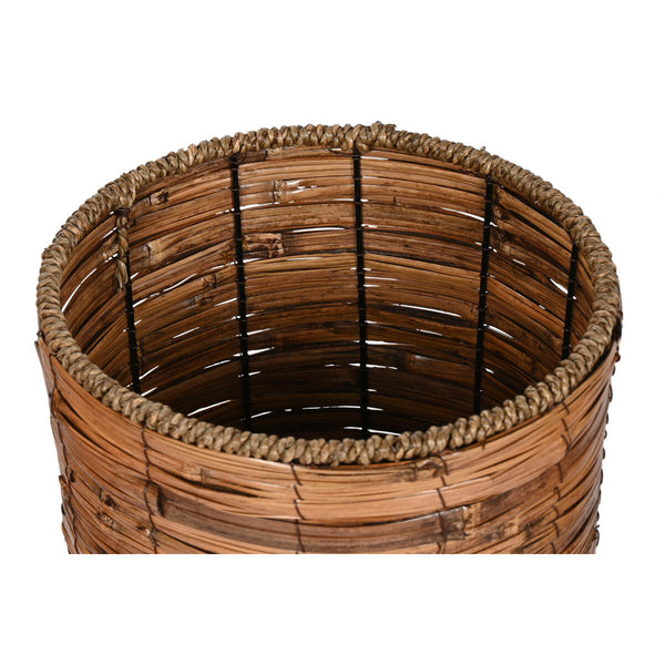 Set di vasi da fiori Home ESPRIT Marrone Metallo Rattan Tropicale 31 x 31 x 27 cm - Augustea Shop