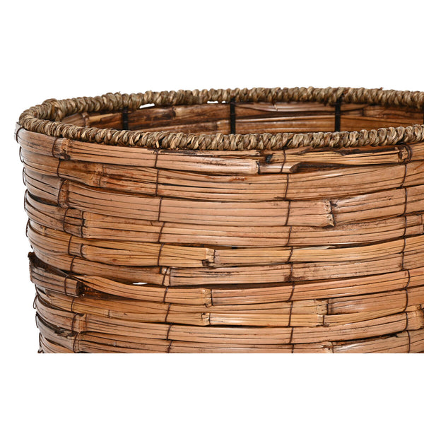 Set di vasi da fiori Home ESPRIT Marrone Metallo Rattan Tropicale 31 x 31 x 27 cm - Augustea Shop
