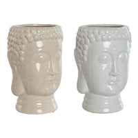 Vaso Home ESPRIT Bianco Beige Ceramica 15 x 15 x 25 cm (2 Unità) - Augustea Shop