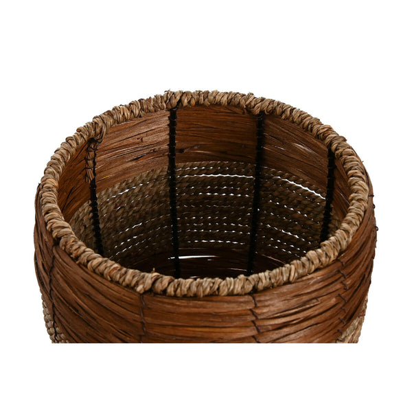 Set di vasi da fiori Home ESPRIT Naturale Metallo Fibra Tropicale 33 x 33 x 30 cm - Augustea Shop