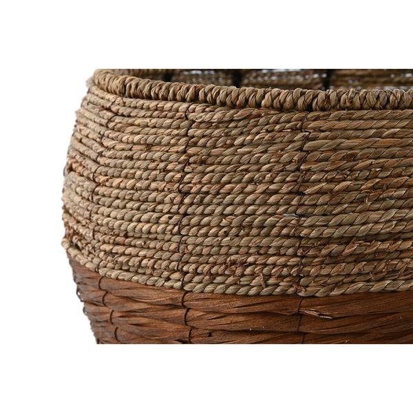 Set di vasi da fiori Home ESPRIT Naturale Metallo Fibra Tropicale 32 x 32 x 23 cm - Augustea Shop