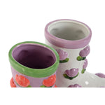 Vaso Home ESPRIT Bianco Lilla Dolomite Stivale 21 x 11 x 22 cm (2 Unità) - Augustea Shop