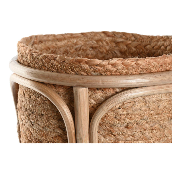 Set di vasi da fiori Home ESPRIT Naturale vimini Fibra 28 x 28 x 38 cm (2 Pezzi) - Augustea Shop