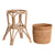 Set di vasi da fiori Home ESPRIT Naturale vimini Fibra 28 x 28 x 38 cm (2 Pezzi) - Augustea Shop