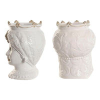 Vaso Home ESPRIT Bianco Beige Porcellana 15 x 15 x 26.5 cm (2 Unità) - Augustea Shop