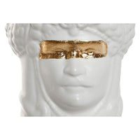 Vaso Home ESPRIT Bianco Dorato Porcellana 10 x 10 x 14 cm (2 Unità) - Augustea Shop