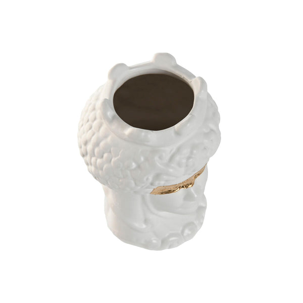 Vaso Home ESPRIT Bianco Dorato Porcellana 10 x 10 x 14 cm (2 Unità) - Augustea Shop