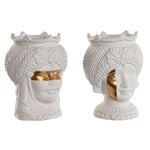 Vaso Home ESPRIT Bianco Dorato Porcellana 15 x 15 x 26.5 cm (2 Unità) - Augustea Shop