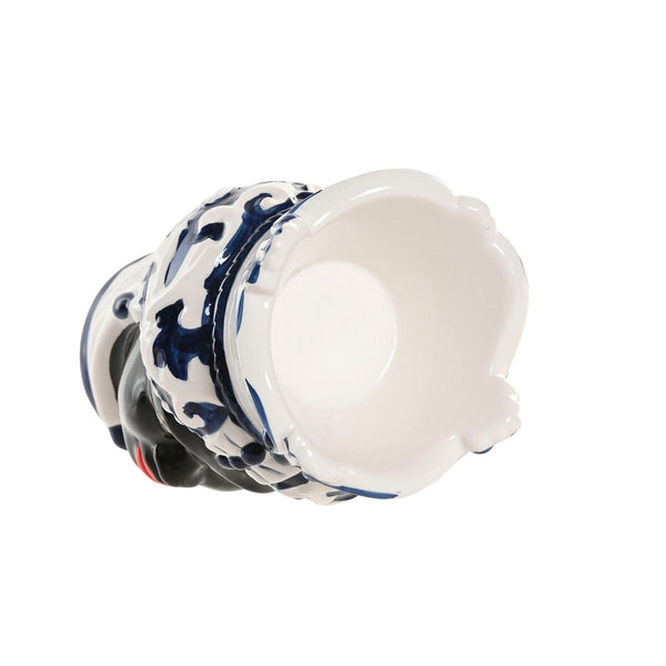 Vaso Home ESPRIT Azzurro Bianco Nero Porcellana 12 x 12 x 20 cm (2 Unità) - Augustea Shop