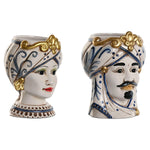 Vaso Home ESPRIT Azzurro Bianco Dorato Porcellana 15 x 15 x 26 cm (2 Unità) - Augustea Shop