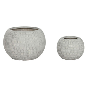 Vaso Home ESPRIT Grigio Magnesio 55 x 55 x 38 cm (2 Pezzi)