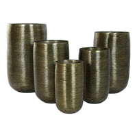 Vaso Home ESPRIT Rame Alluminio Moderno 50 x 50 x 89 cm 51,5 x 51,5 x 91 cm (5 Unità) - Augustea Shop