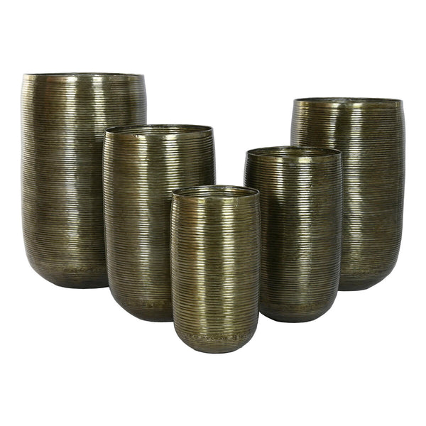 Vaso Home ESPRIT Rame Alluminio Moderno 50 x 50 x 89 cm 51,5 x 51,5 x 91 cm (5 Unità) - Augustea Shop