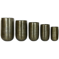 Vaso Home ESPRIT Rame Alluminio Moderno 50 x 50 x 89 cm 51,5 x 51,5 x 91 cm (5 Unità) - Augustea Shop