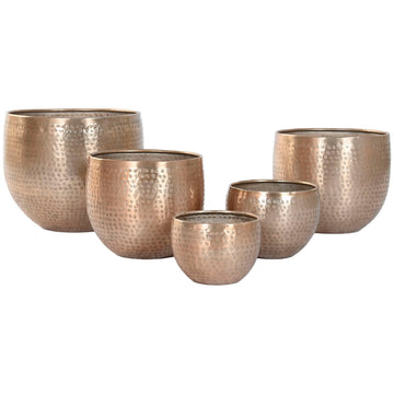 Vaso Home ESPRIT Dorato Alluminio 35 x 35 x 29,5 cm (5 Unità)