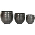 Vaso Home ESPRIT Grigio Alluminio Moderno 41 x 41 x 40 cm 40 x 40 x 40,5 cm (3 Pezzi)