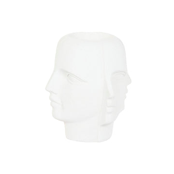 Vaso Home ESPRIT Bianco Magnesio Moderno Viso 49 x 49 x 50 cm