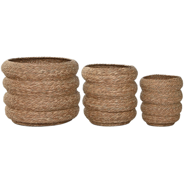 Vaso Home ESPRIT Marrone Fibra Città 42 x 42 x 39 cm (3 Pezzi) - Augustea Shop