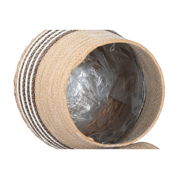 Vaso Home ESPRIT Marrone Bicolore Fibra Città 31 x 31 x 49 cm (3 Pezzi) - Augustea Shop