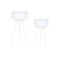 Vaso Home ESPRIT Bianco Metallo Città 34 x 34 x 70 cm (2 Pezzi)