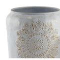 Vaso Home ESPRIT Bianco Dorato Metallo Arabo (2 Pezzi)