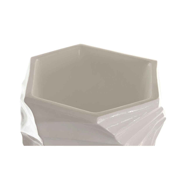 Vaso Home ESPRIT Bianco Fibra Moderno