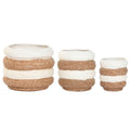 Vaso Home ESPRIT Bicolore Fibra Città (3 Pezzi)