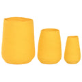 Vaso Home ESPRIT Giallo Fibra Città 30 x 30 x 60 cm (3 Pezzi)