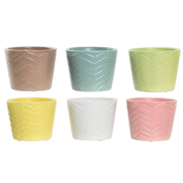 Planter Home ESPRIT Yellow Blue Green Pink 12 x 12 x 10 cm