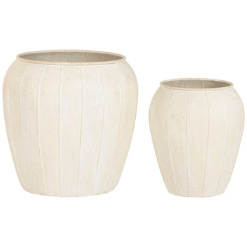 Planter Home ESPRIT Beige Metal Scandi 50 x 50 x 49,5 cm (2 Pieces)