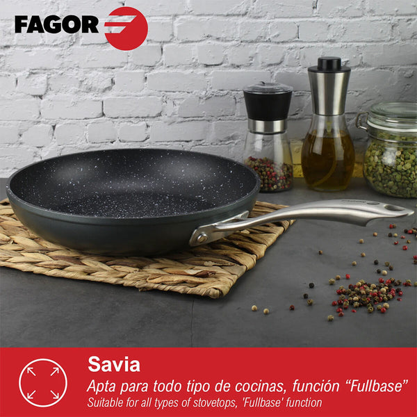 Padella Fagor Savia Alluminio Forgiato Argentato Ø 26 cm - Augustea Shop