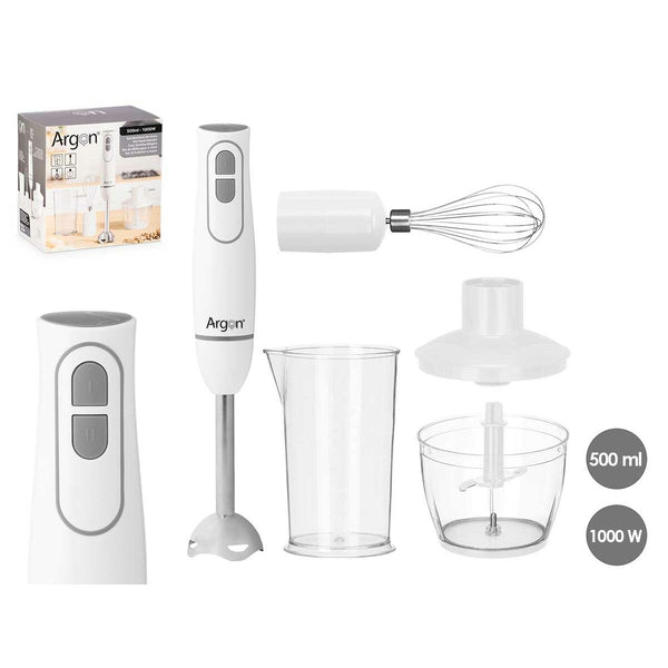 Frullatore ad Immersione Argon JE-908AWH Bianco Grigio 1000 W - Augustea Shop