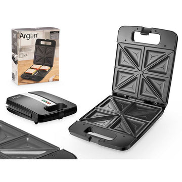 Piastra Grill Elettrica Argon Nero Acciaio 1400 W