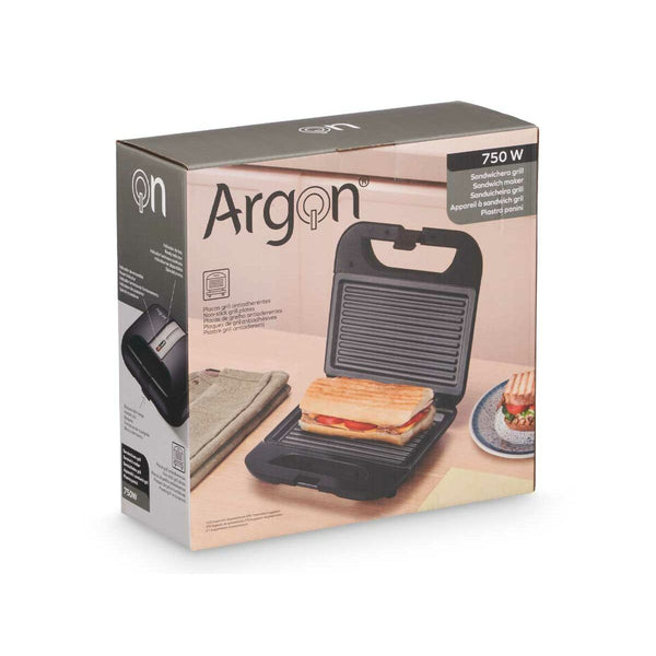 Piastra Grill Elettrica Argon K-901B/G Nero Acciaio 750 W - Augustea Shop