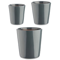 Set di Vasi Ibergarden CONICO-7011 Antracite Argilla Cónica Ø 14 cm Ø 22 cm Ø 17 cm 3 Pezzi - Augustea Shop