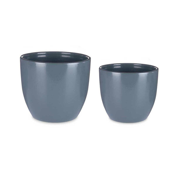 Set di Vasi Ibergarden CAZORLA-22-28-A Antracite Argilla Ø 22 cm Ø 28 cm 22 x 22 x 18 cm 28 x 28 x 24 cm 2 Pezzi - Augustea Shop